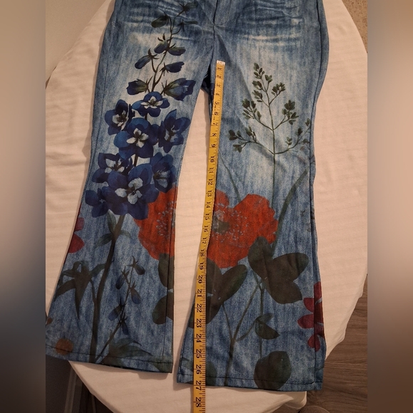 Floral Print Blue Pants - Picture 10 of 16